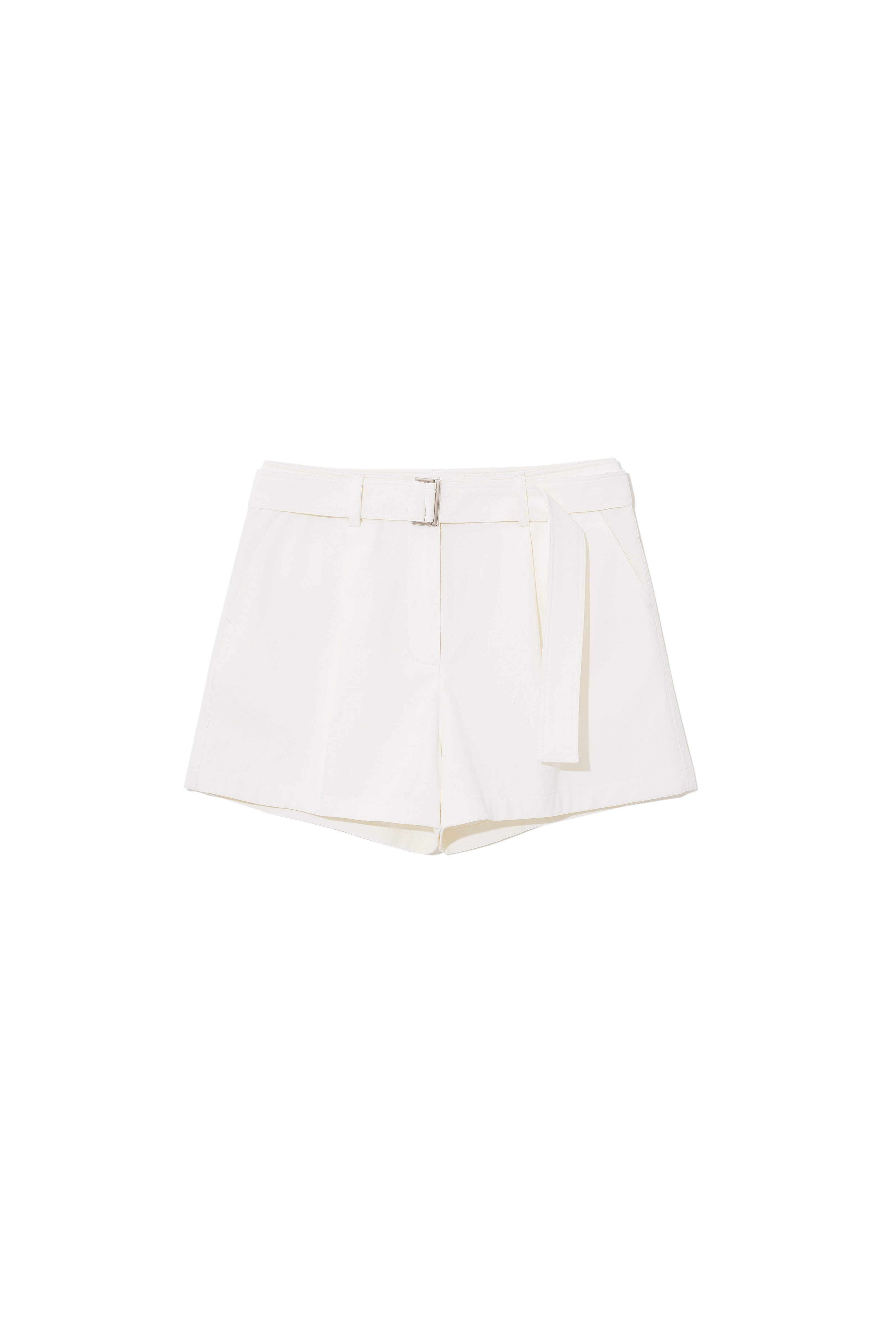 2-Way Belted Shorts White