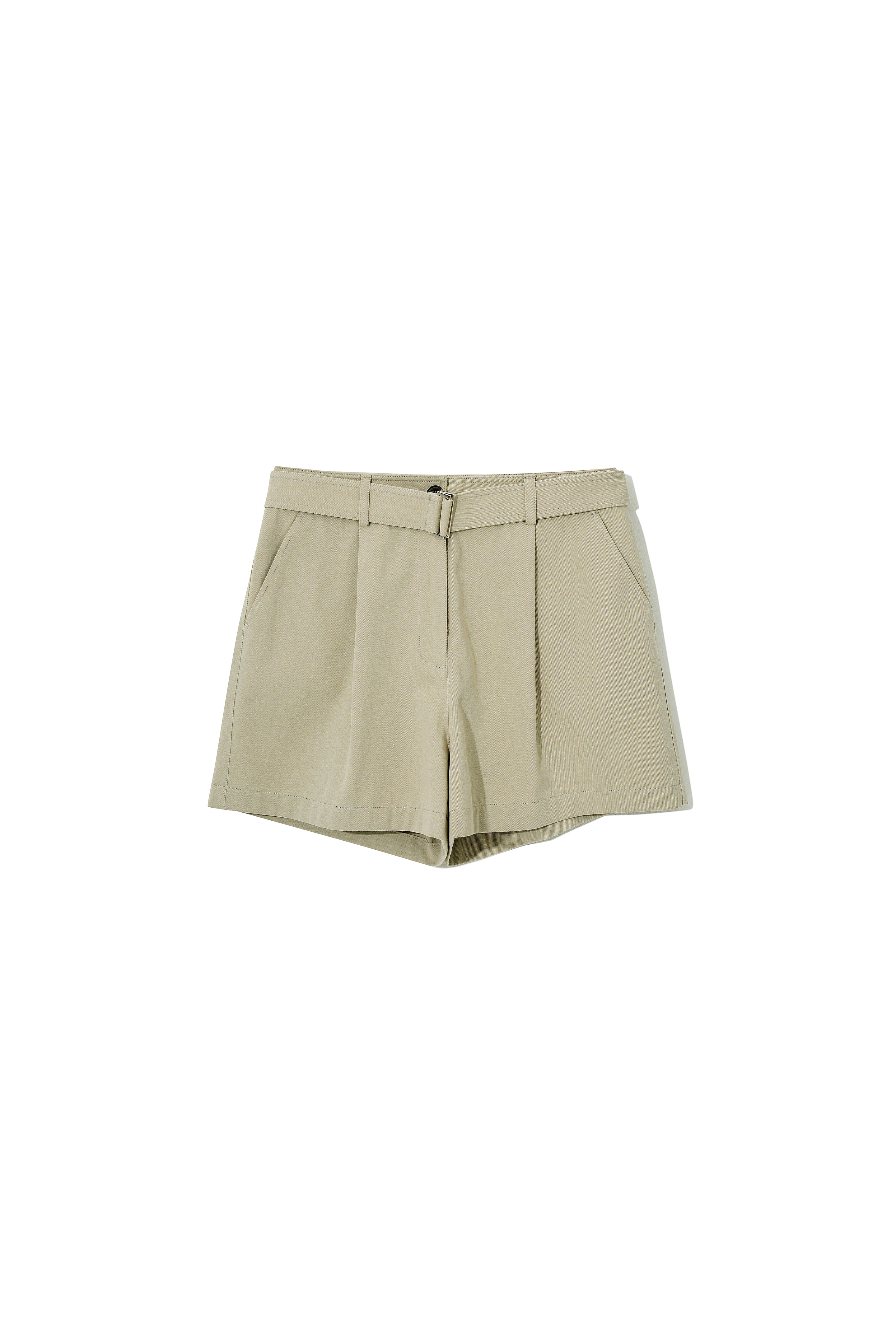 2-Way Belted Shorts Beige