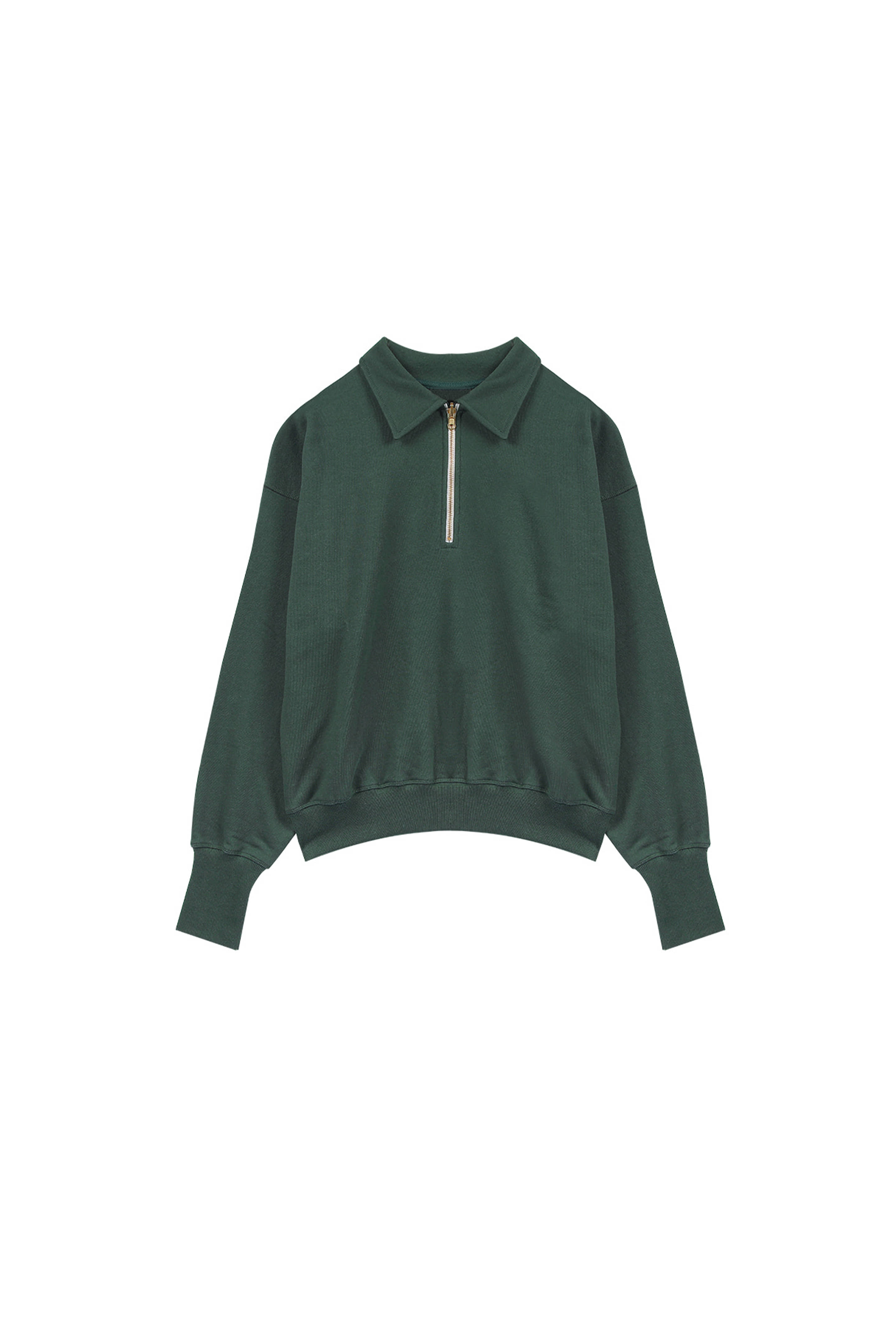 2nd) ORE COTTON 001 zip-up Ever Green