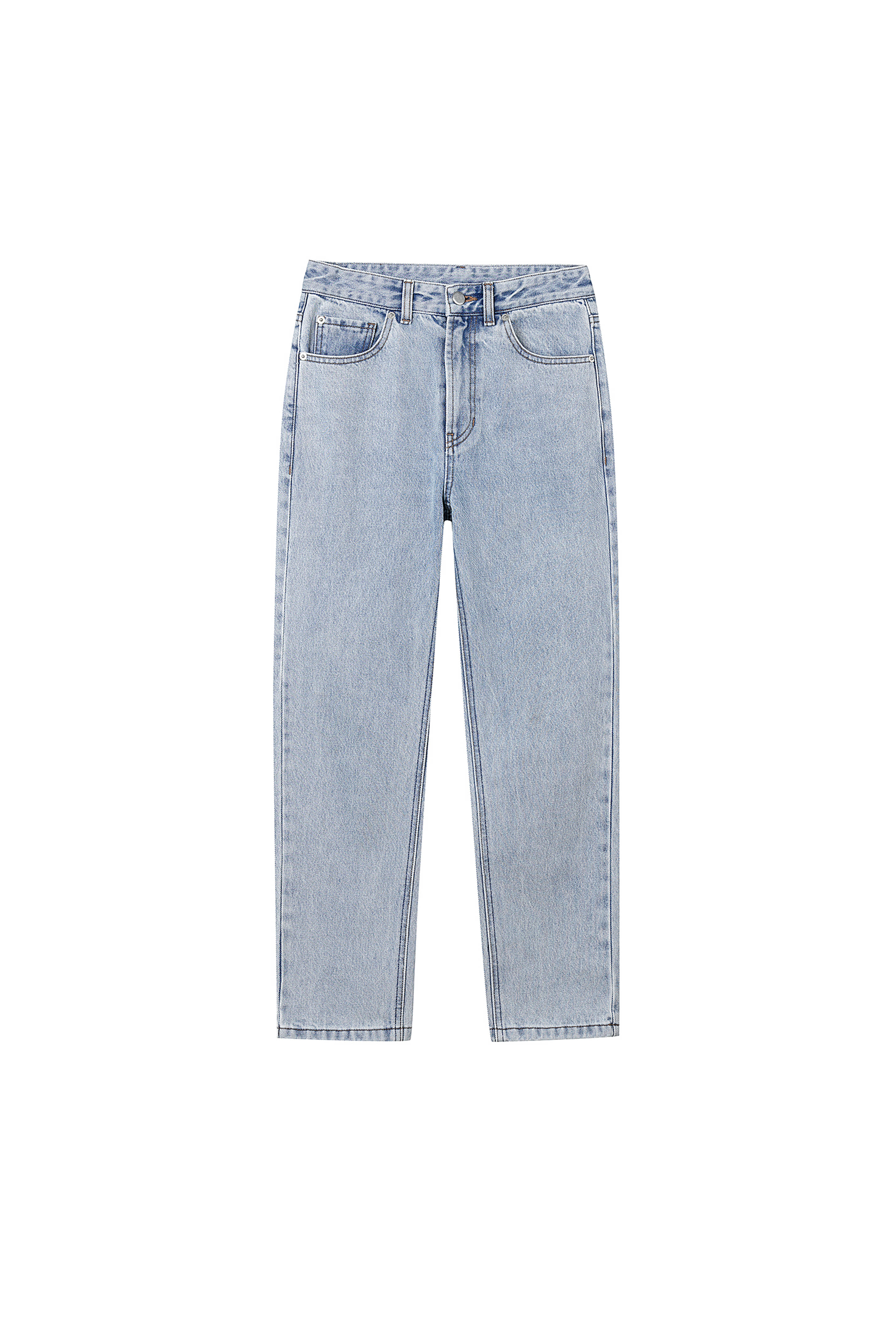 5th) Midrise Cropped Jeans Hand Brushed L.Blue