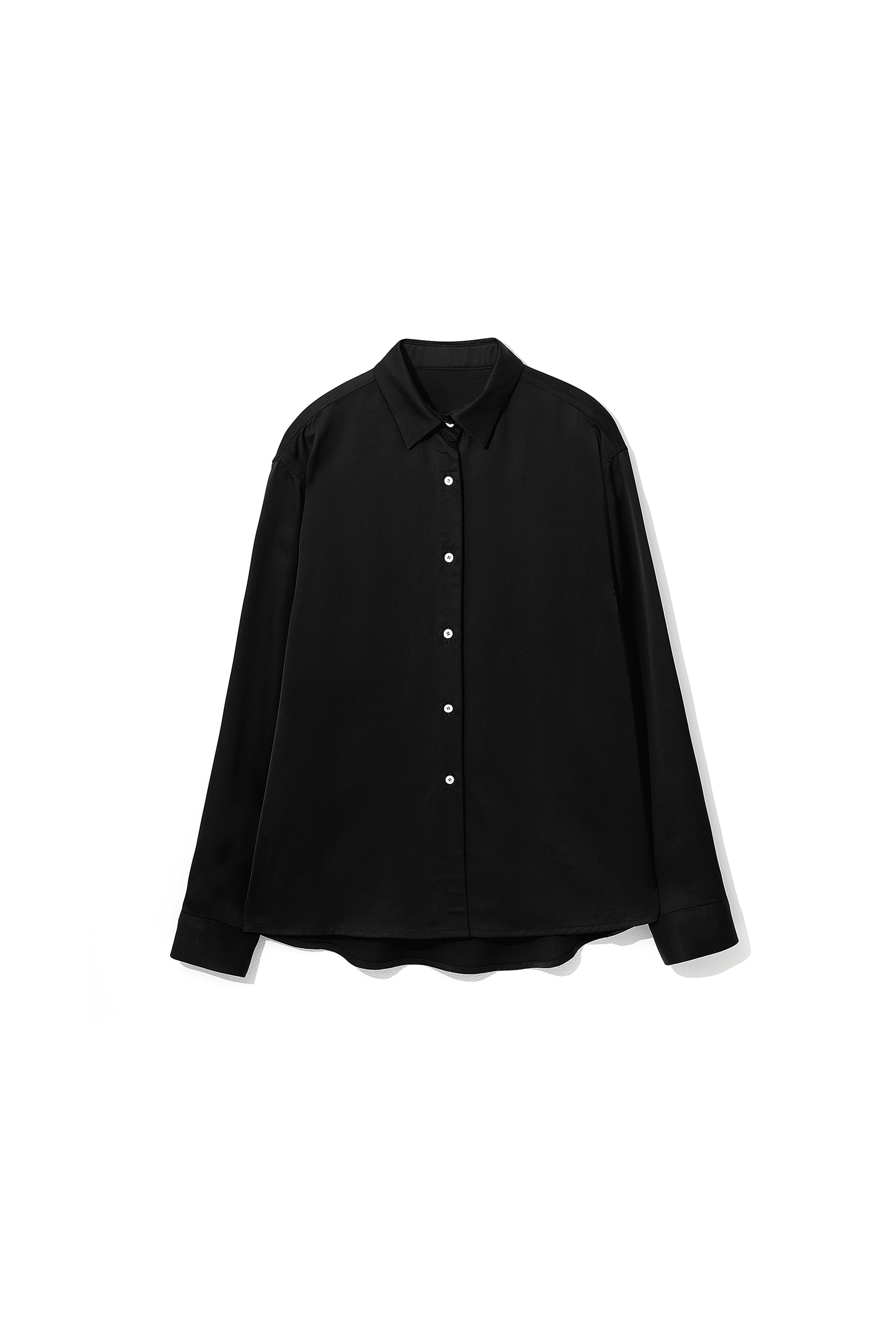 Satin Basic Shirts Black [03.27(MON) 예약 발송]