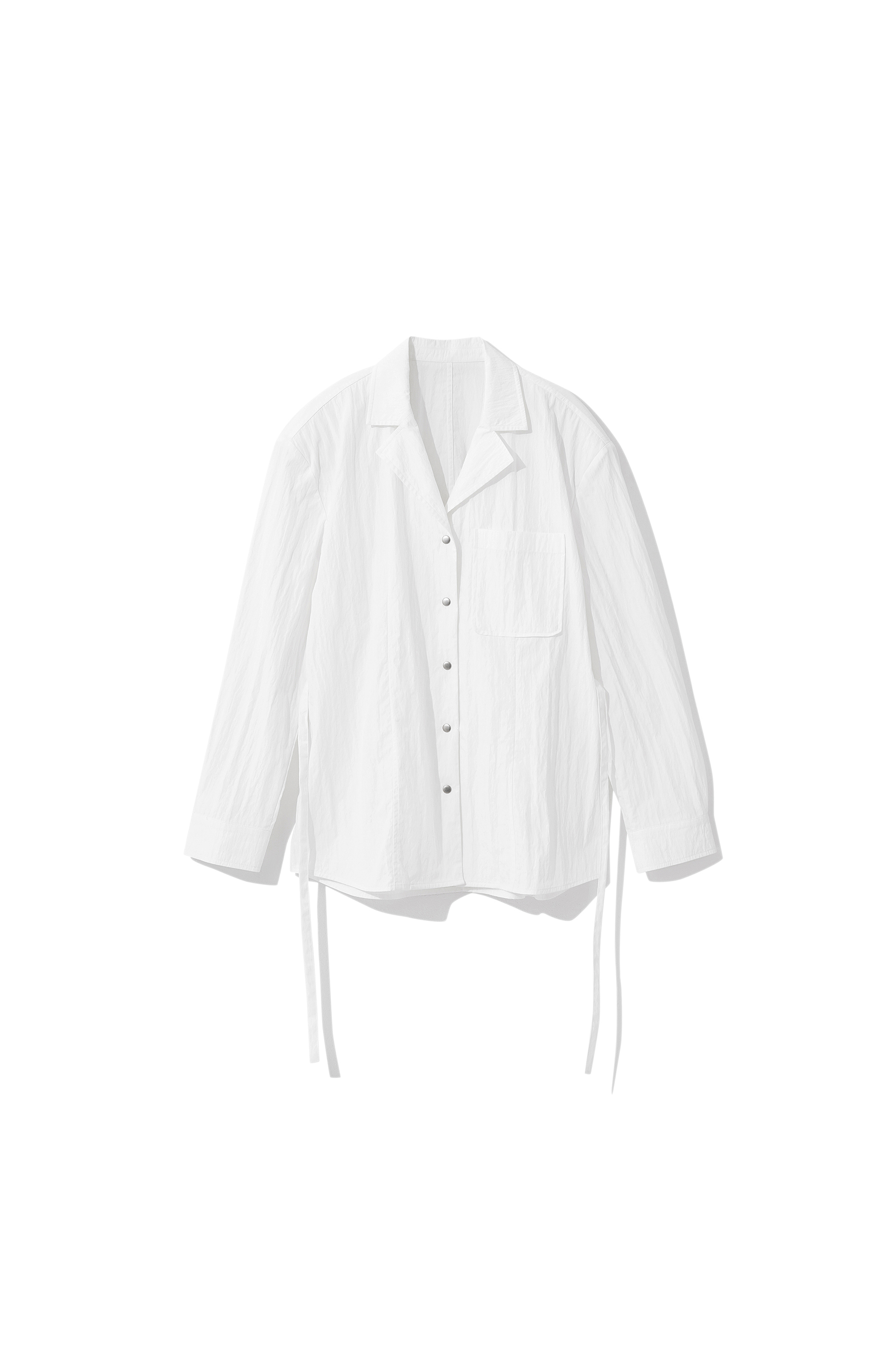 3rd) Kade 2-Way Open-Collar Shirts White