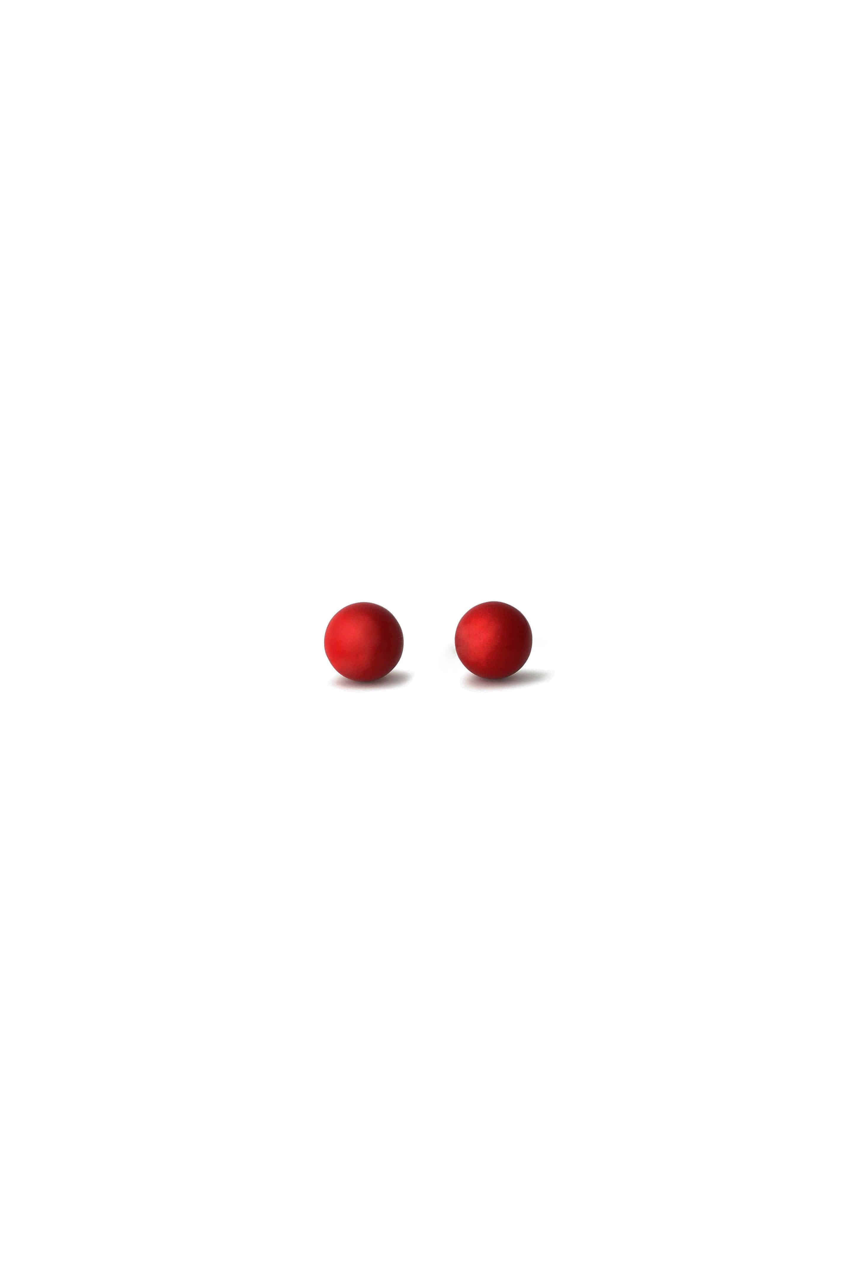 (Exclusive) Minimal Ball Earring Red
